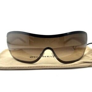 Vintage Chanel Women's Shield Sunglasses CHANEL Brown 4126 124/13 120 Authentic